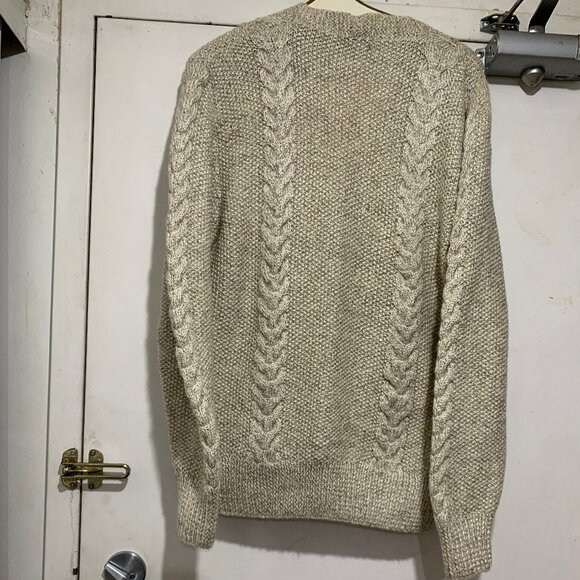 HANDMADE BY ALICE WOOL KNIT PATTERN CARDIGAN SWEATERS SIZE L - Picture 9 of 10